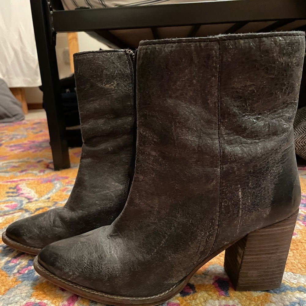Diba true distressed leather booties
